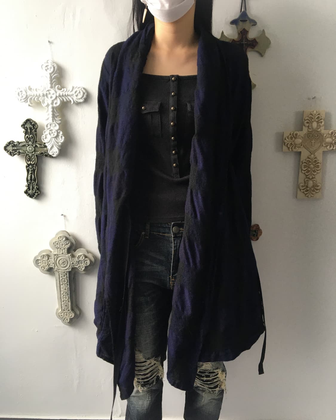pas de calais check pattern woolen drape 상품이미지8