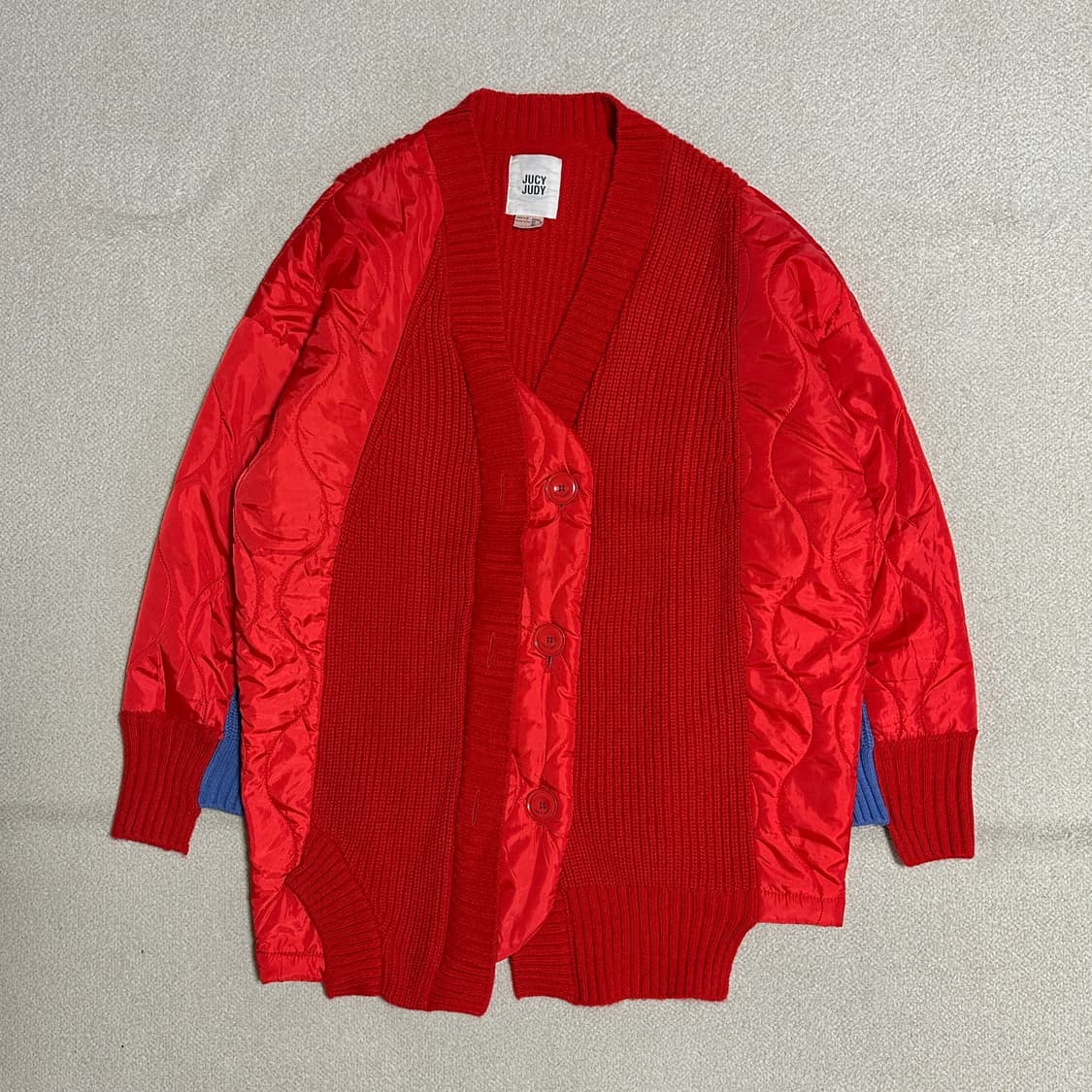 쥬시쥬디 J뒷판 퀄팅 니트 가디건 상품이미지2