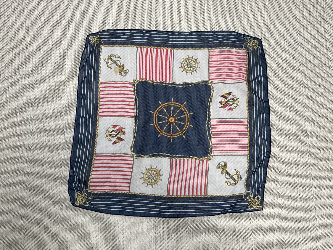 빈티지 마린 내비게이션 패치워크 스카프 J03560 상품이미지1