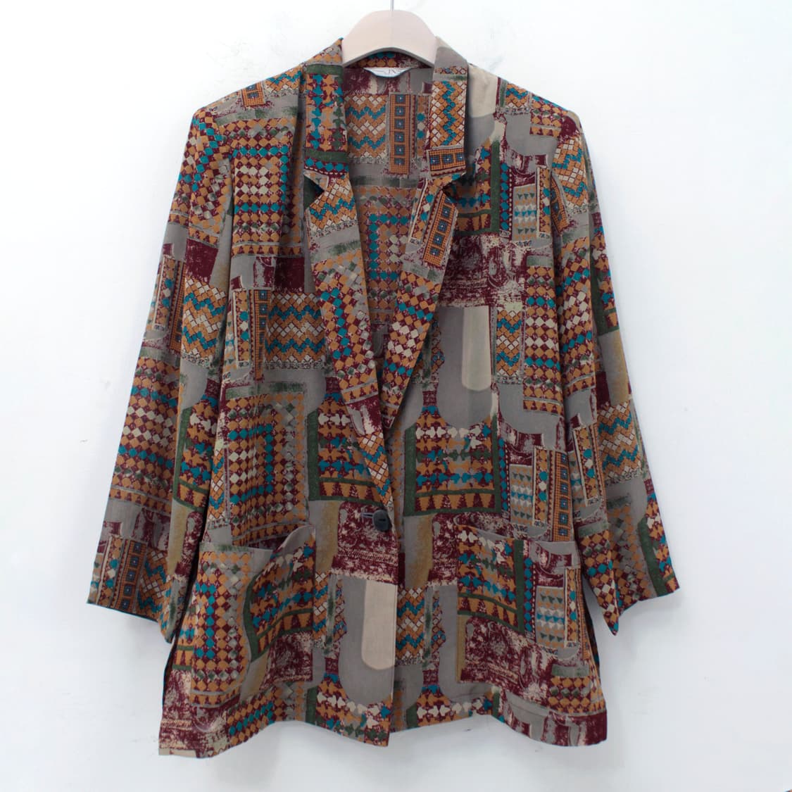 일본 빈티지 패턴 싱글 자켓 상품이미지1