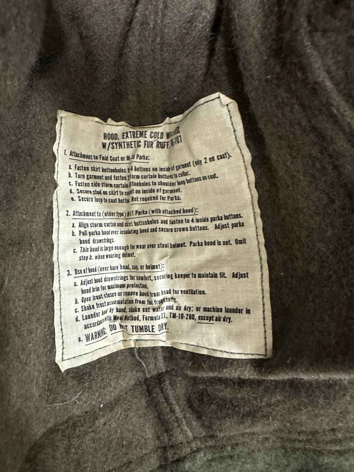 m65 피쉬테일 개파카 오리지널 데드스탁 m 상품이미지7