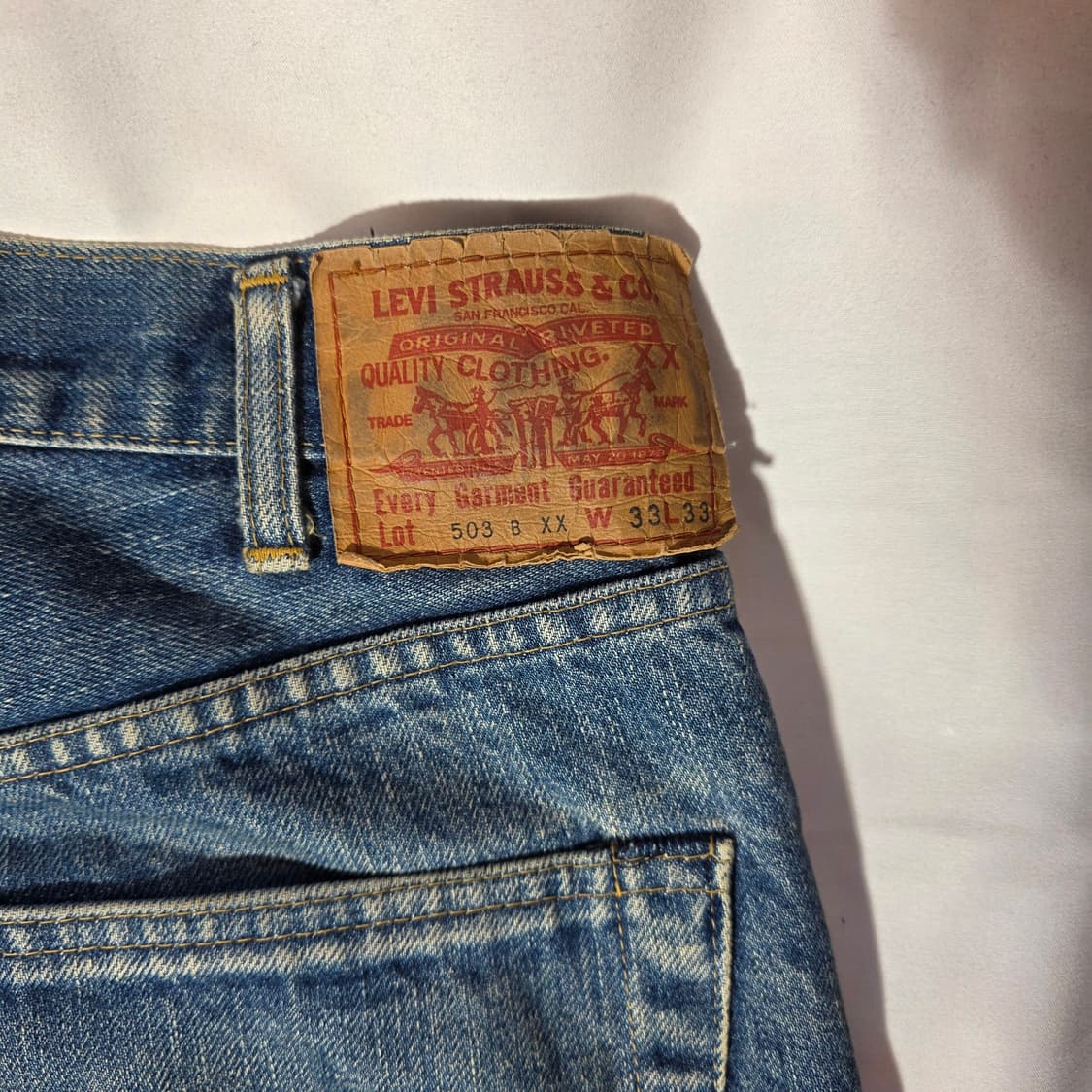 [W33L33]90s 리바이스 JPN LVC 503BXX 빅E 셀비지데님 상품이미지7