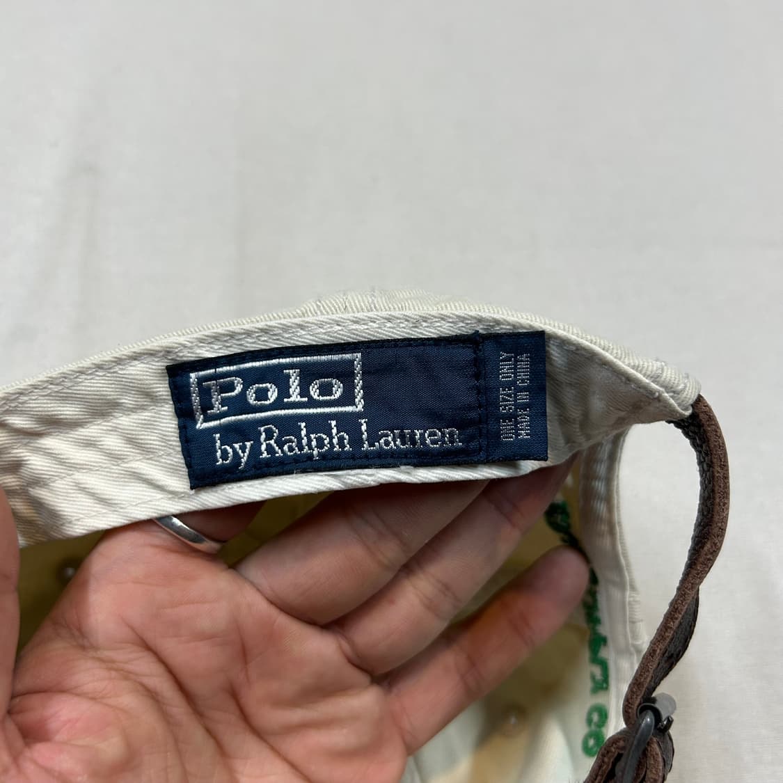 폴로 랄프로렌 베이지 볼캡 모자 가죽스트랩 정품 상품이미지8