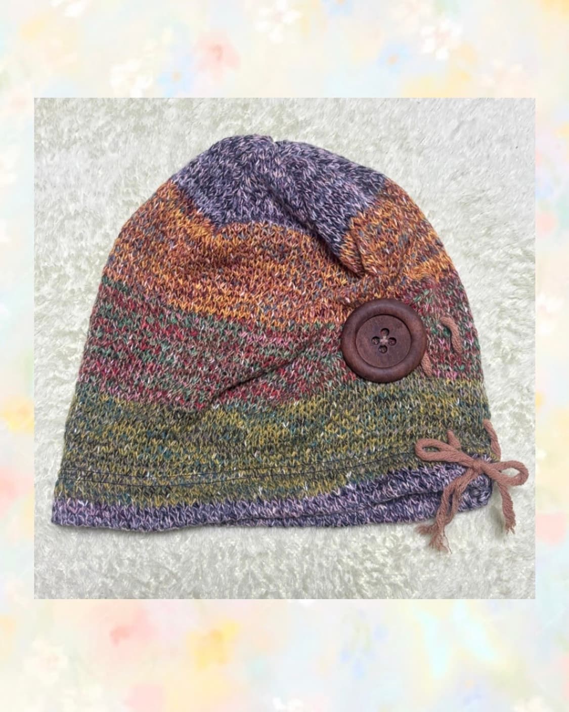 일본 빈티지 모리걸 패턴 플로럴 스커트 + 크로셰 가디건 + 뜨개모자 상품이미지8