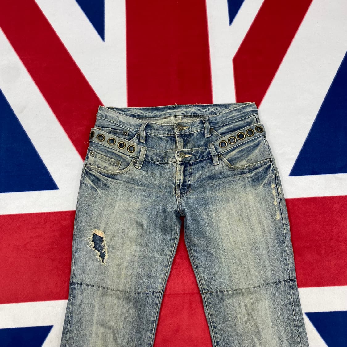 PPFM 더블 웨이스트 데님팬츠 L 상품이미지2