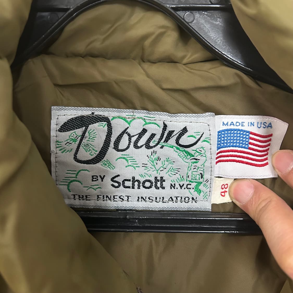  (48) Schott 쇼트 가죽 패딩 베스트 브라운 상품이미지10