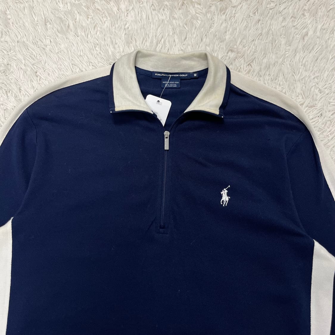 Polo  navy half-zip cotton knit 상품이미지5