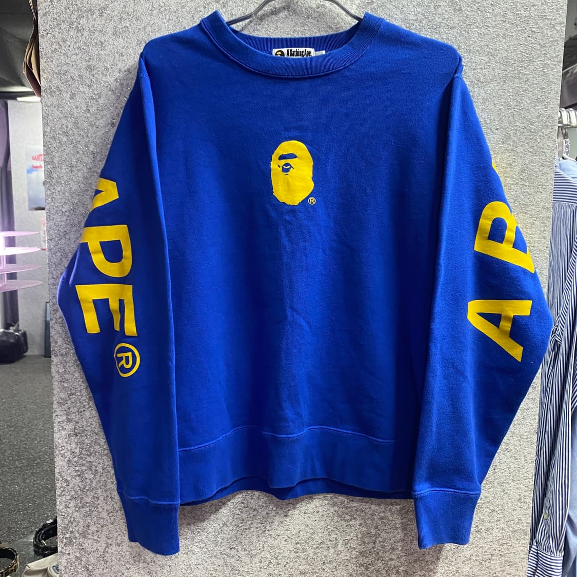 베이프 사루로고 블루 스웻셔츠 크루넥 맨투맨 B3891 상품이미지2