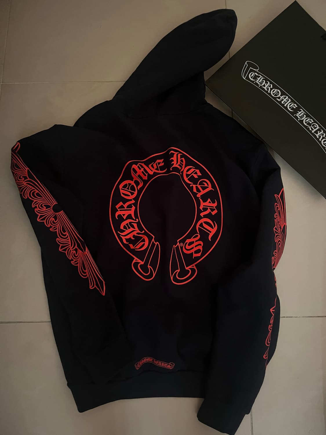 크롬하츠 홀스슈 플로랄 후드 네이비 상품이미지3