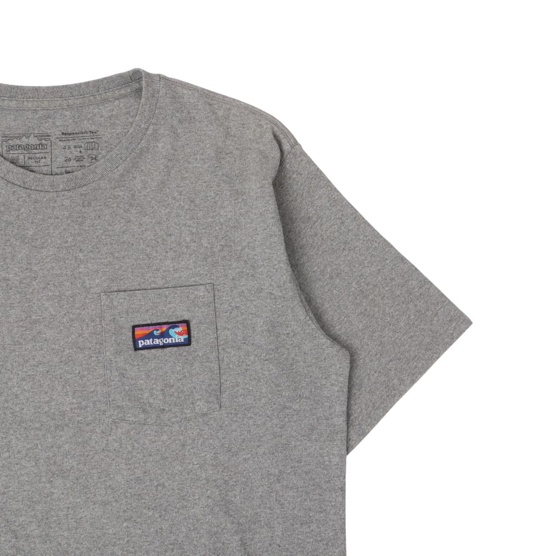 파타고니아 그레이 포켓 로고 반팔 티셔츠 상품이미지3