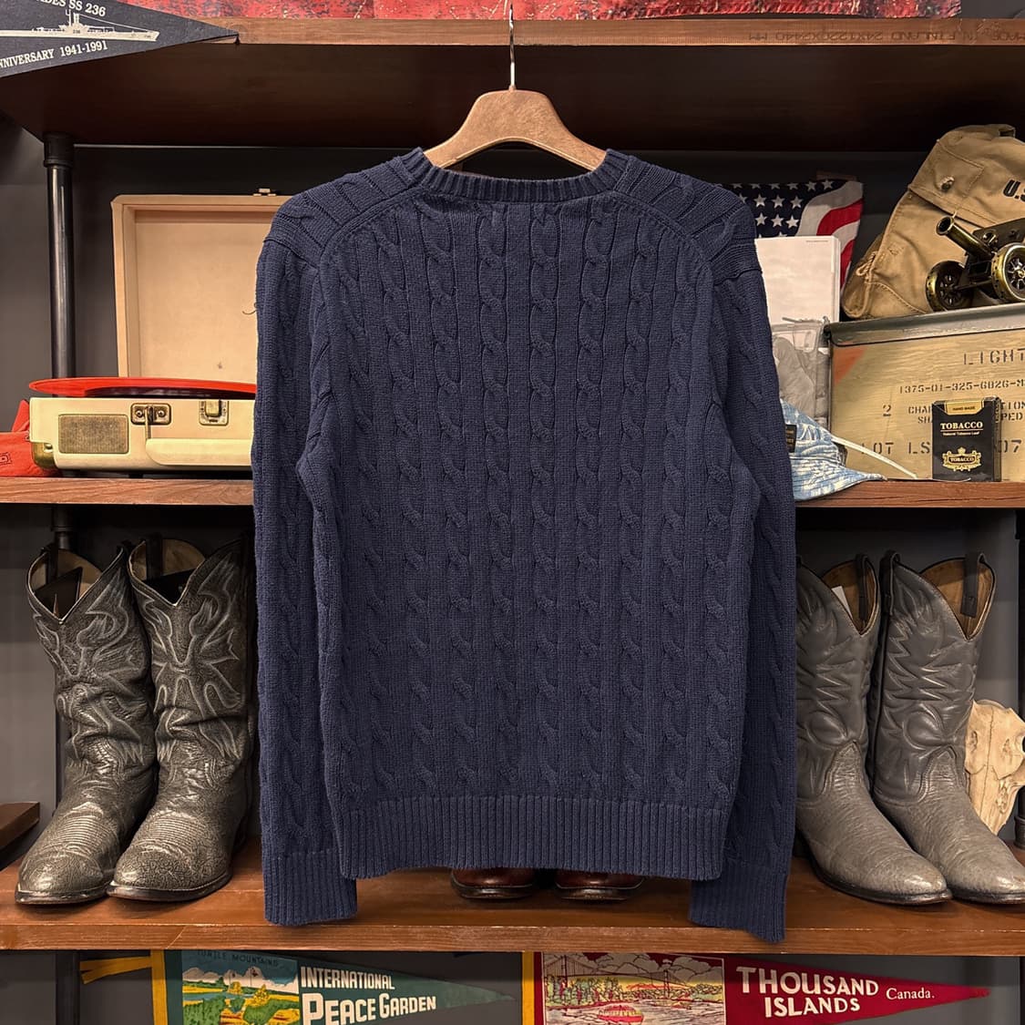 신형라벨 폴로 랄프로렌 케이블 코튼니트 스웨터 네이비 N1051 상품이미지2