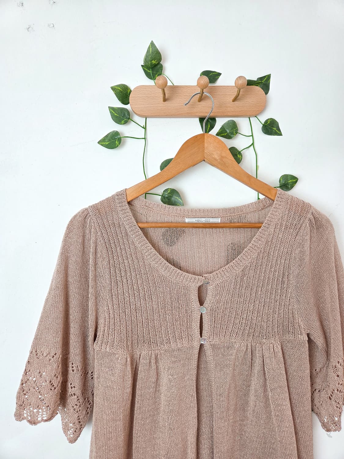 뮤트 핑크 쓰리버튼 가디건 상품이미지2