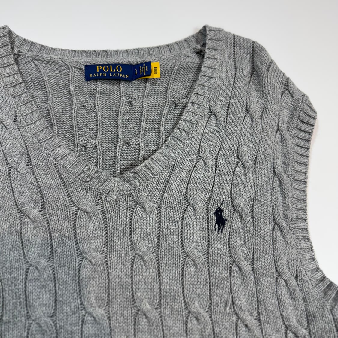 폴로 랄프로렌 그레이 케이블 니트 베스트 상품이미지2