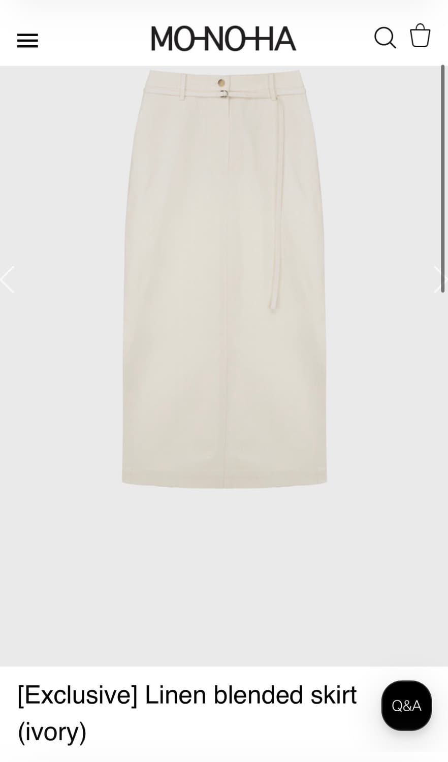 monoha 모노하 Linen blended skirt 상품이미지1