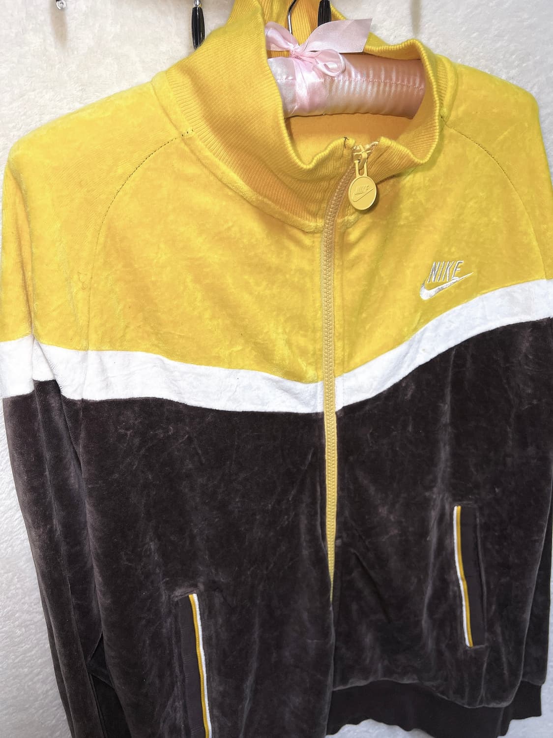 나이키 초코바나나 브라운 벨벳 트랙탑 집업 저지 져지 스포티 갸루 핀터 상품이미지7