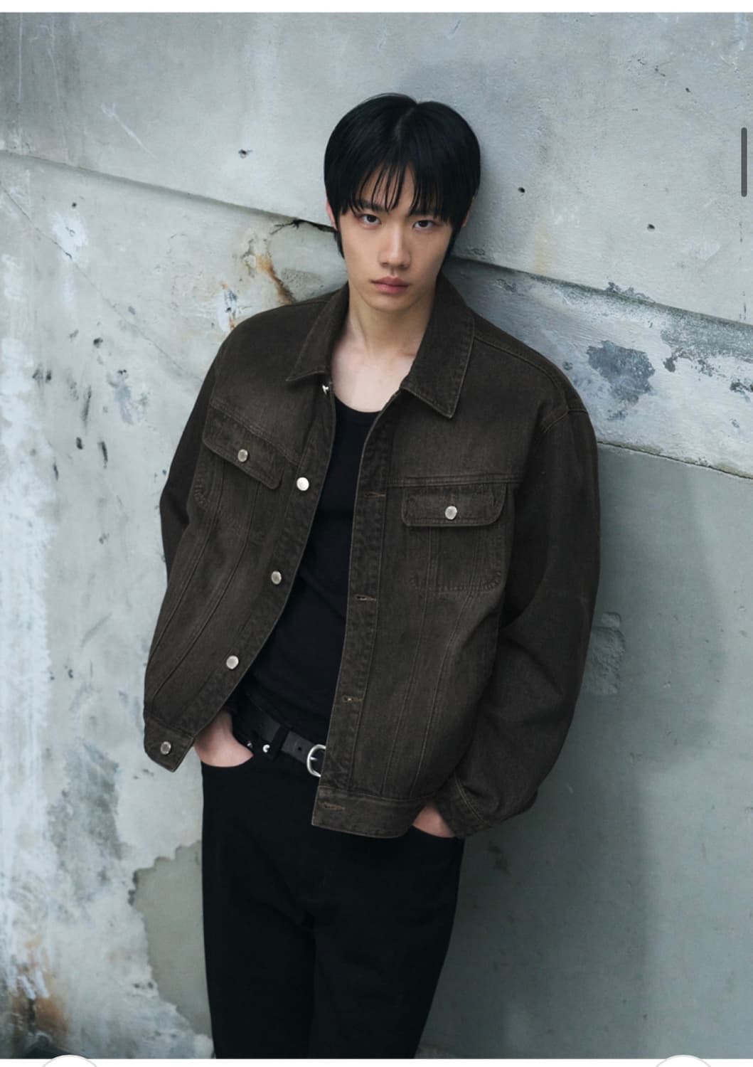 (XL) 드로우핏 로우 스모크 데님 트러커 자켓 [BLACK] 판매 상품이미지3