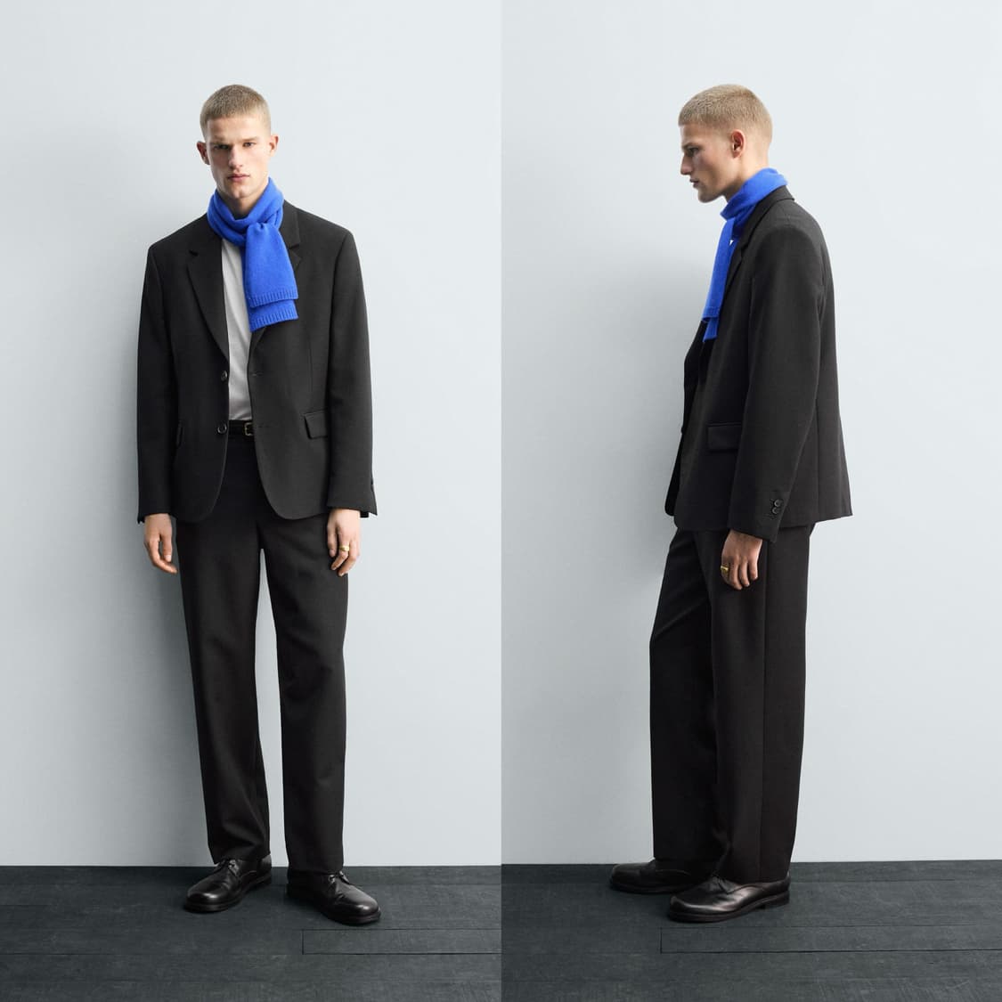 자라 리미티드 에디션 울-비스코스 수트 셋업 정장 새상품 상품이미지1