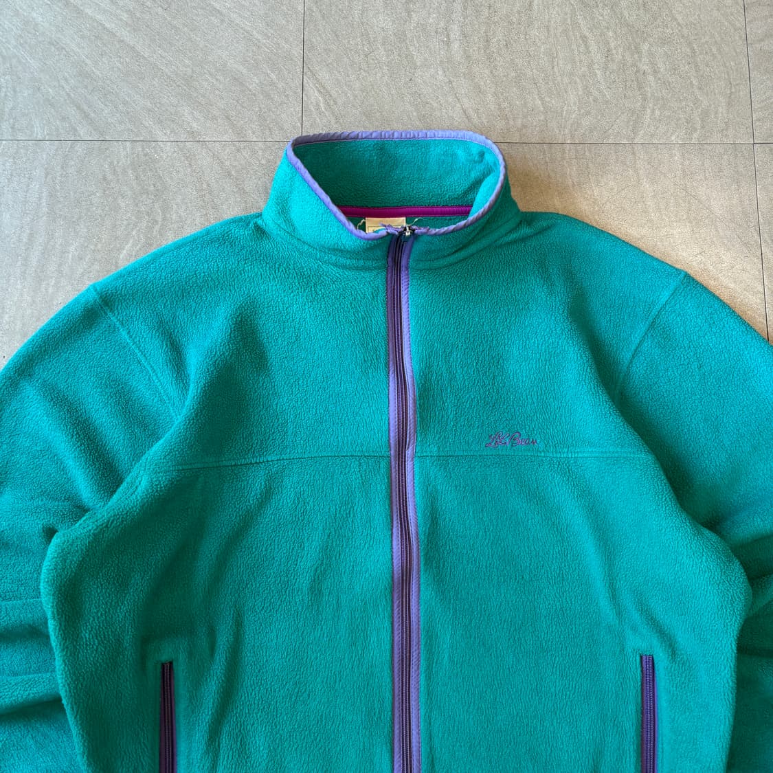 90s L.L.bean 90년대 미국 생산 엘엘빈 그린 플리스 자켓 상품이미지3