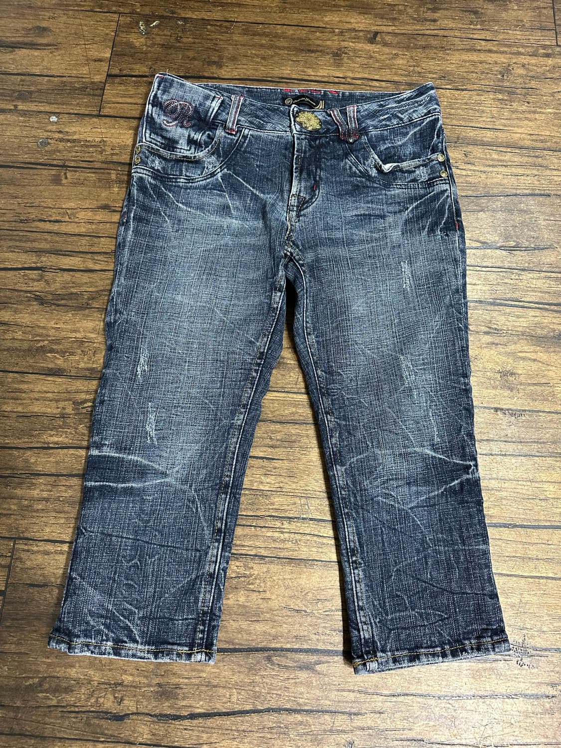 오리린 진스 ORIRIN JEANS Y2K 윙자수 크롭데님 팬츠 일본팬츠 상품이미지6