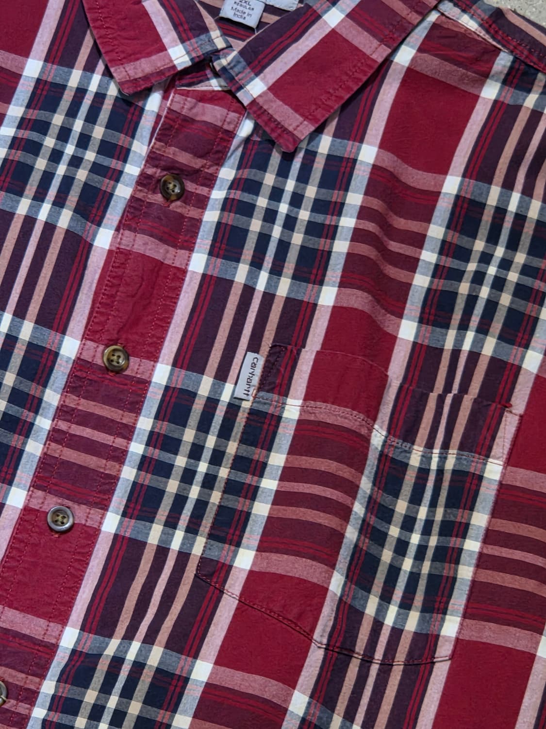 칼하트 레드 체크반팔셔츠 상품이미지4