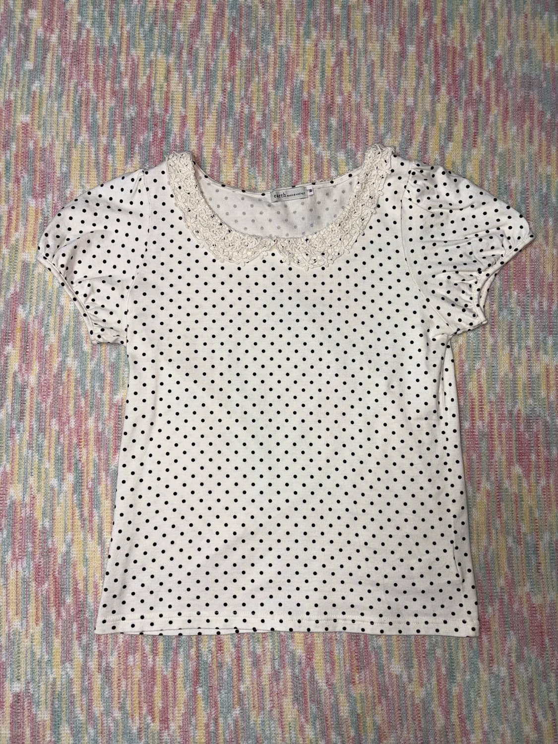 아이보리 크로쉐 도트 티셔츠 상품이미지6