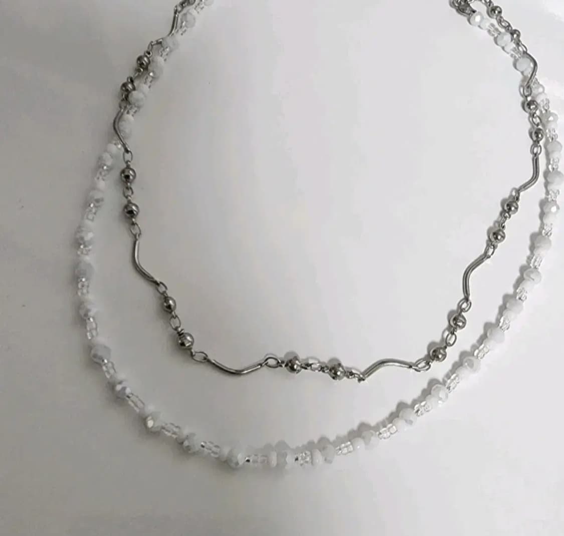 데일리 화이트 비즈 목걸이 상품이미지5