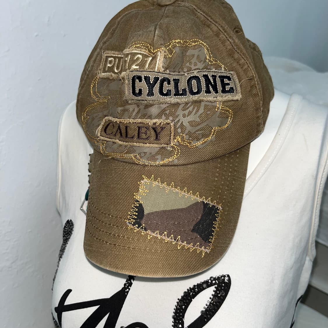 Y2K 브라운 패치 볼캡 상품이미지2