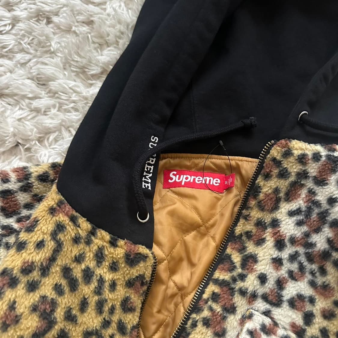 슈프림 플리스 후드집업 브라운 레오파드 상품이미지3