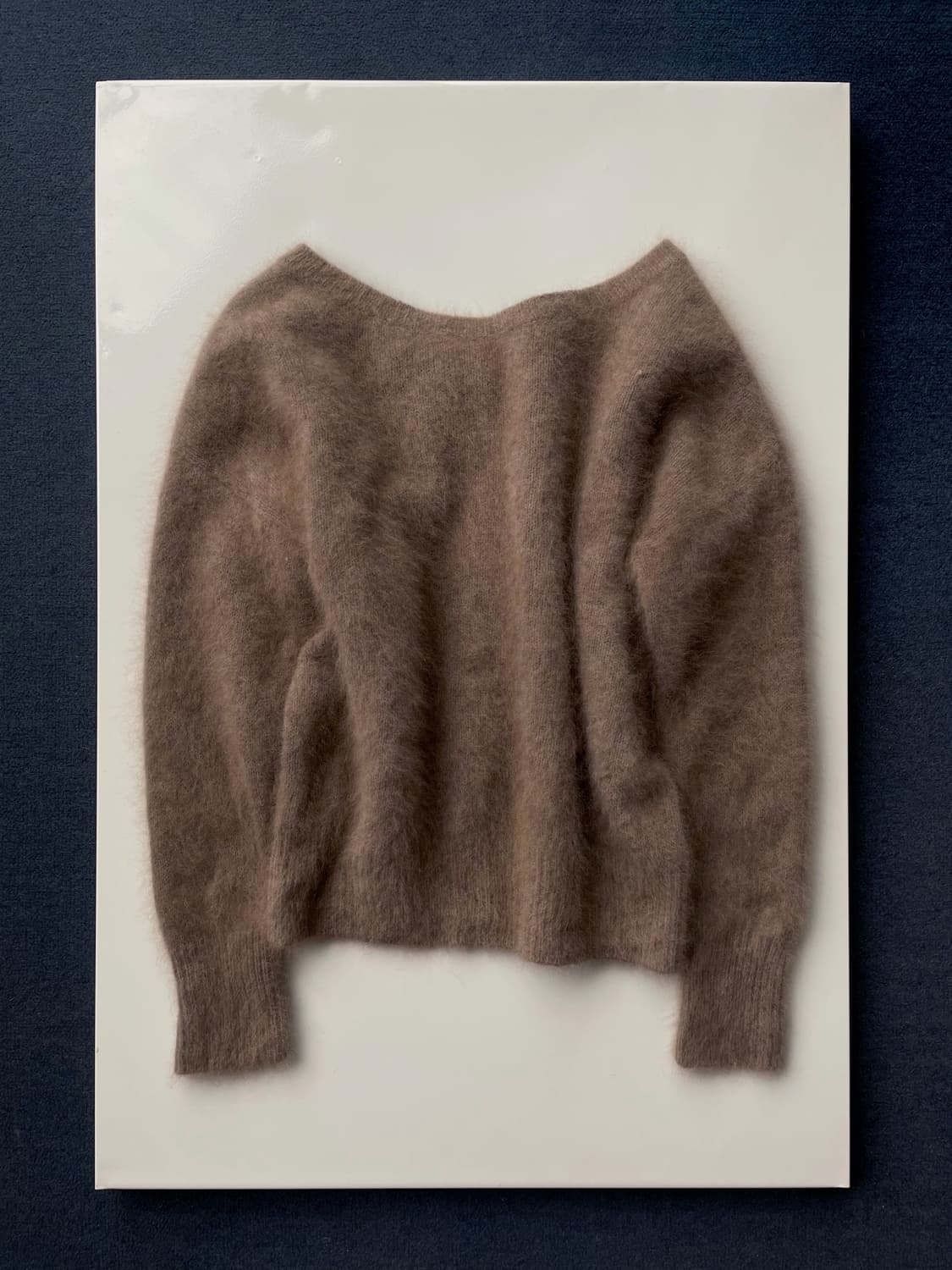 Wool wide neck shaggy knit 상품이미지2