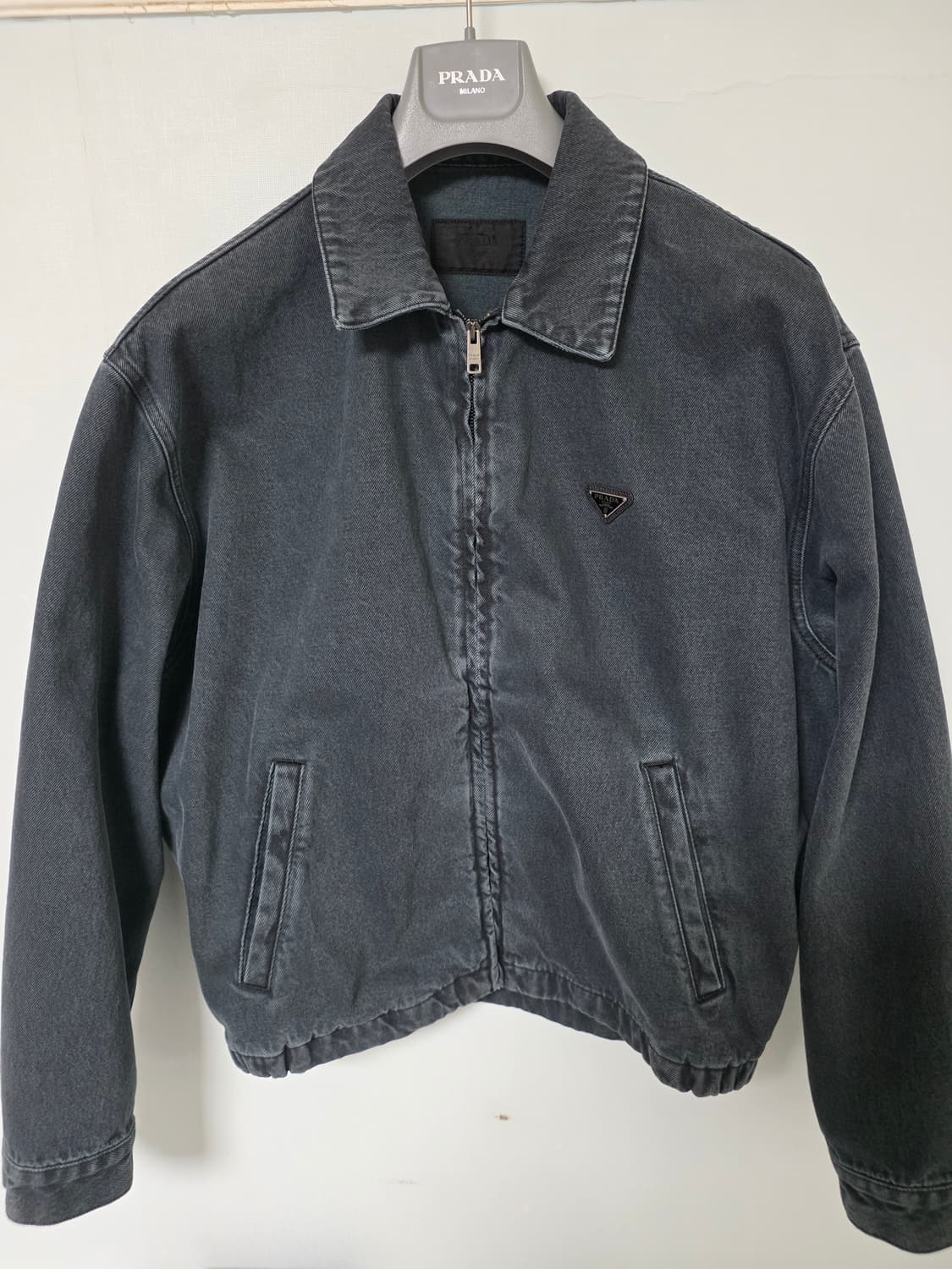 프라다 블루종 데님 자켓 옵시디언 L 상품이미지1
