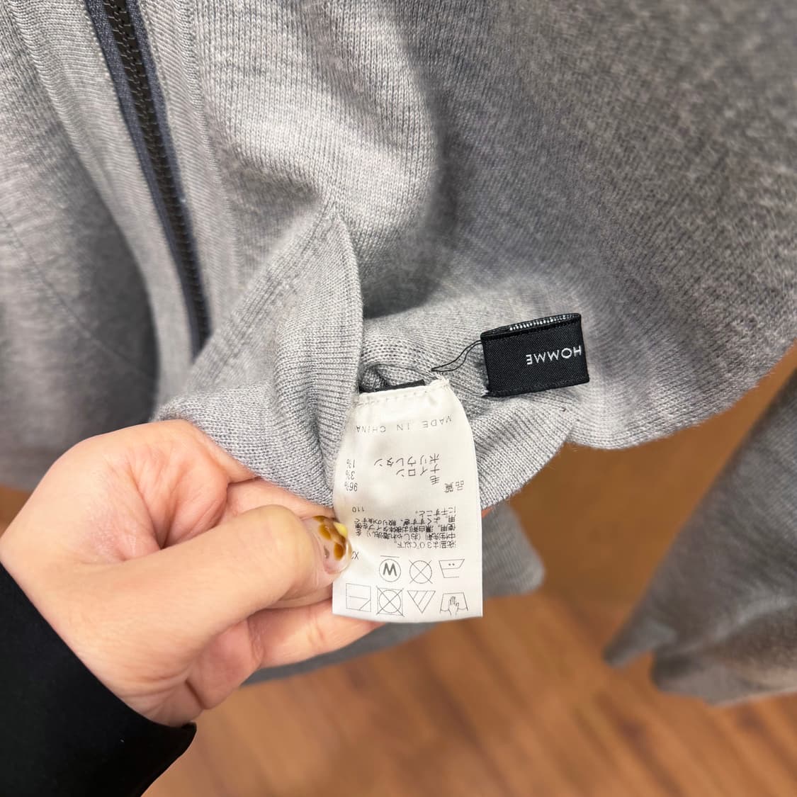 조셉 리버시블 니트 집업 가디건 배색 스티치 라인 디테일 카키 그레이 상품이미지8