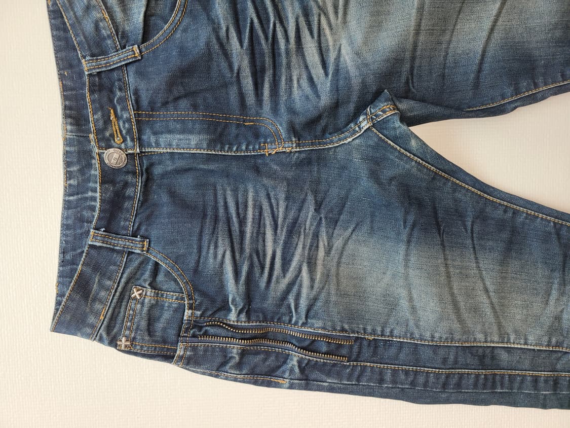 남자 메탈지퍼 엠보 청바지 31 다크네이비 상품이미지4