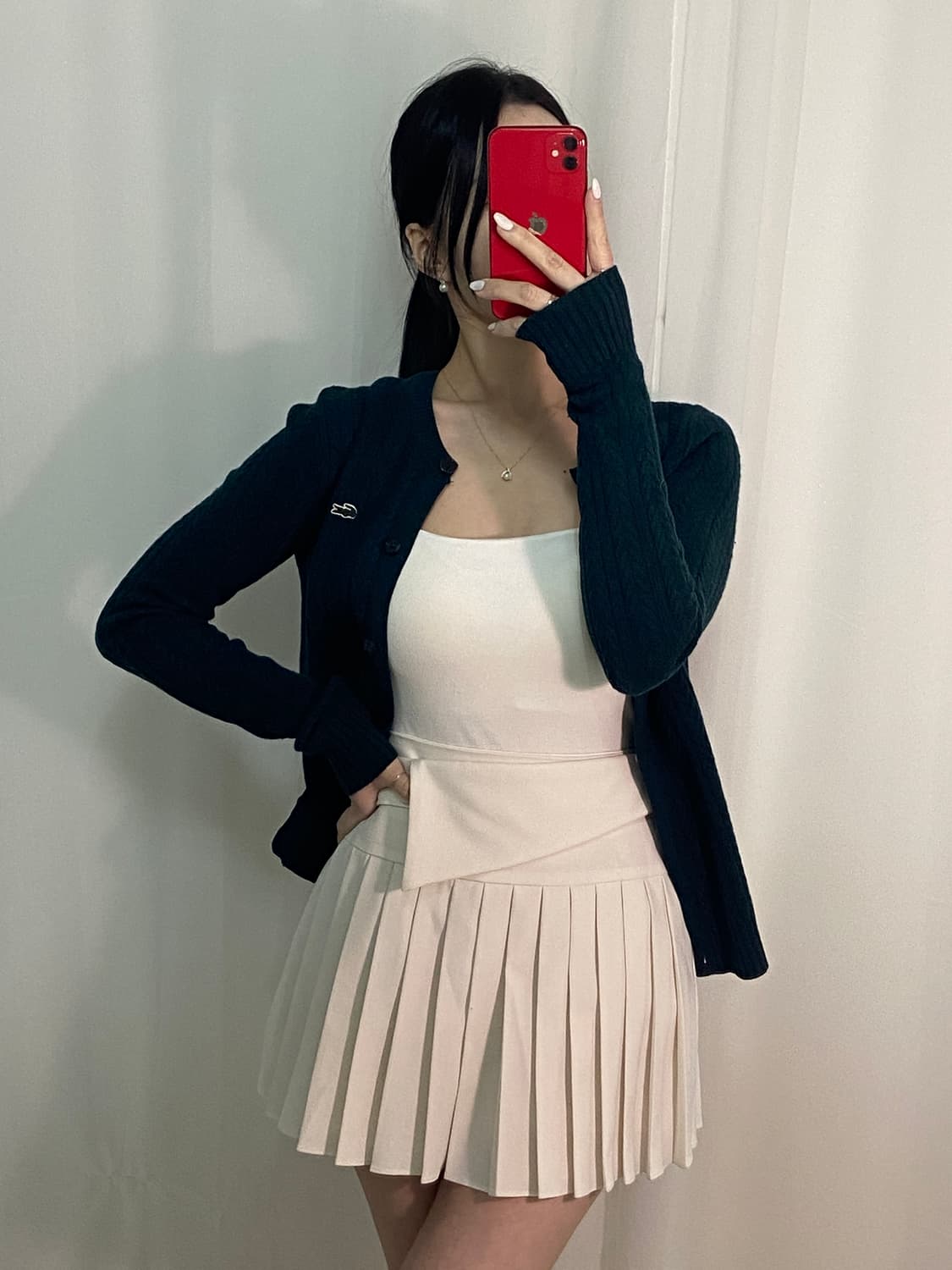 라코스테 꽈배기 와펜 가디건 상품이미지1