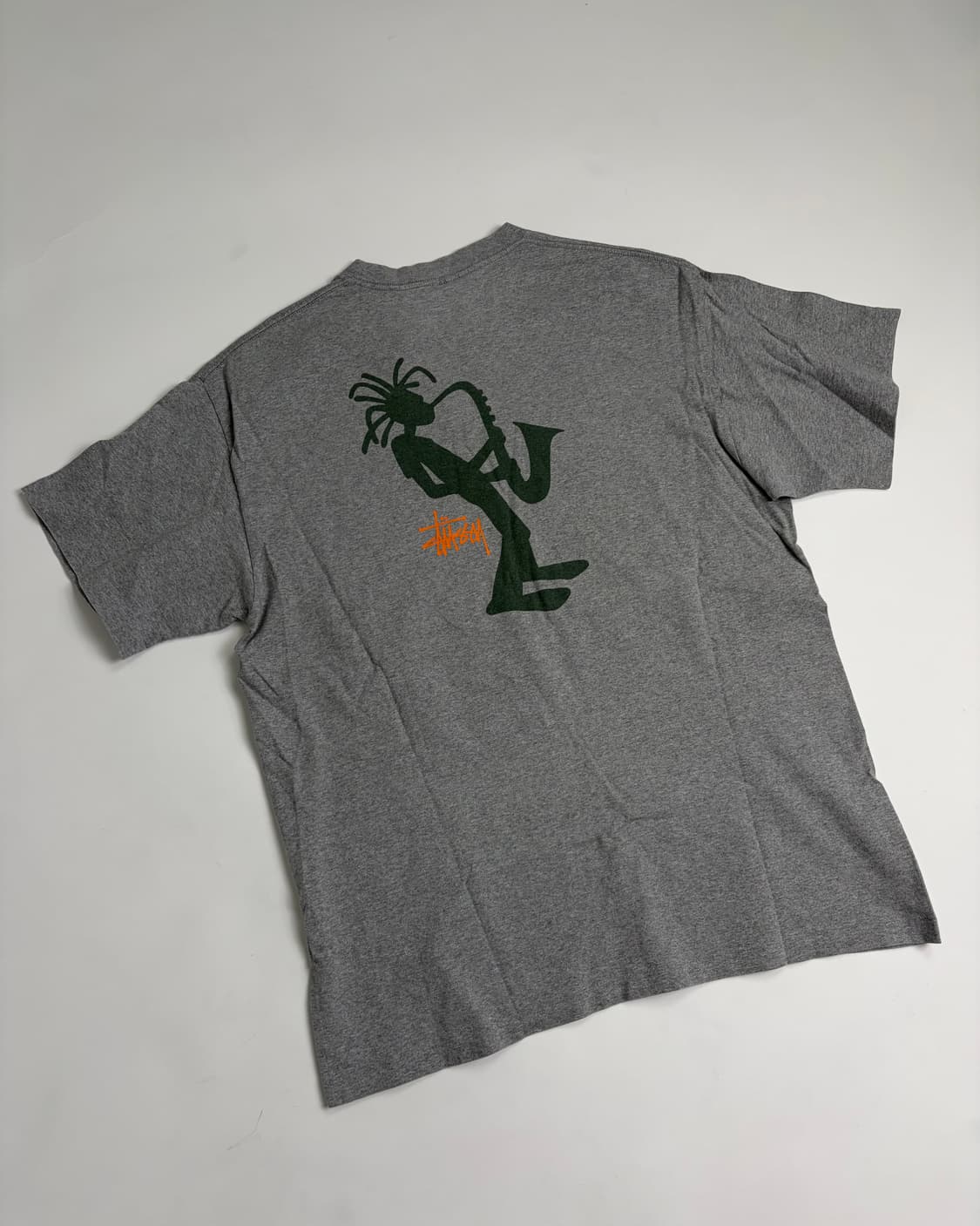 90s Stussy Jazz Man Tee (grey) 상품이미지2