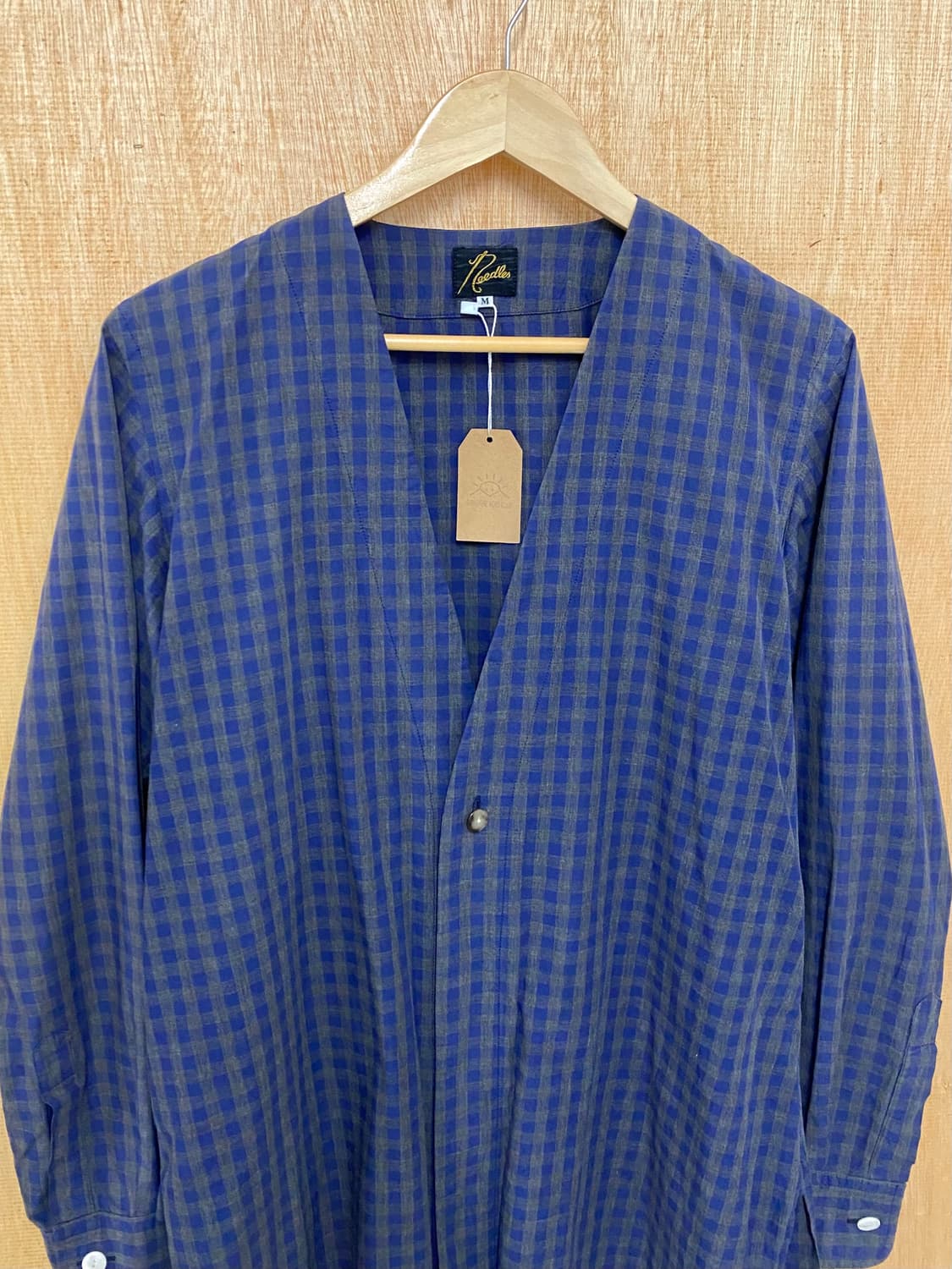 NEEDLES check collarless shirts 니들즈 카라리스 상품이미지3