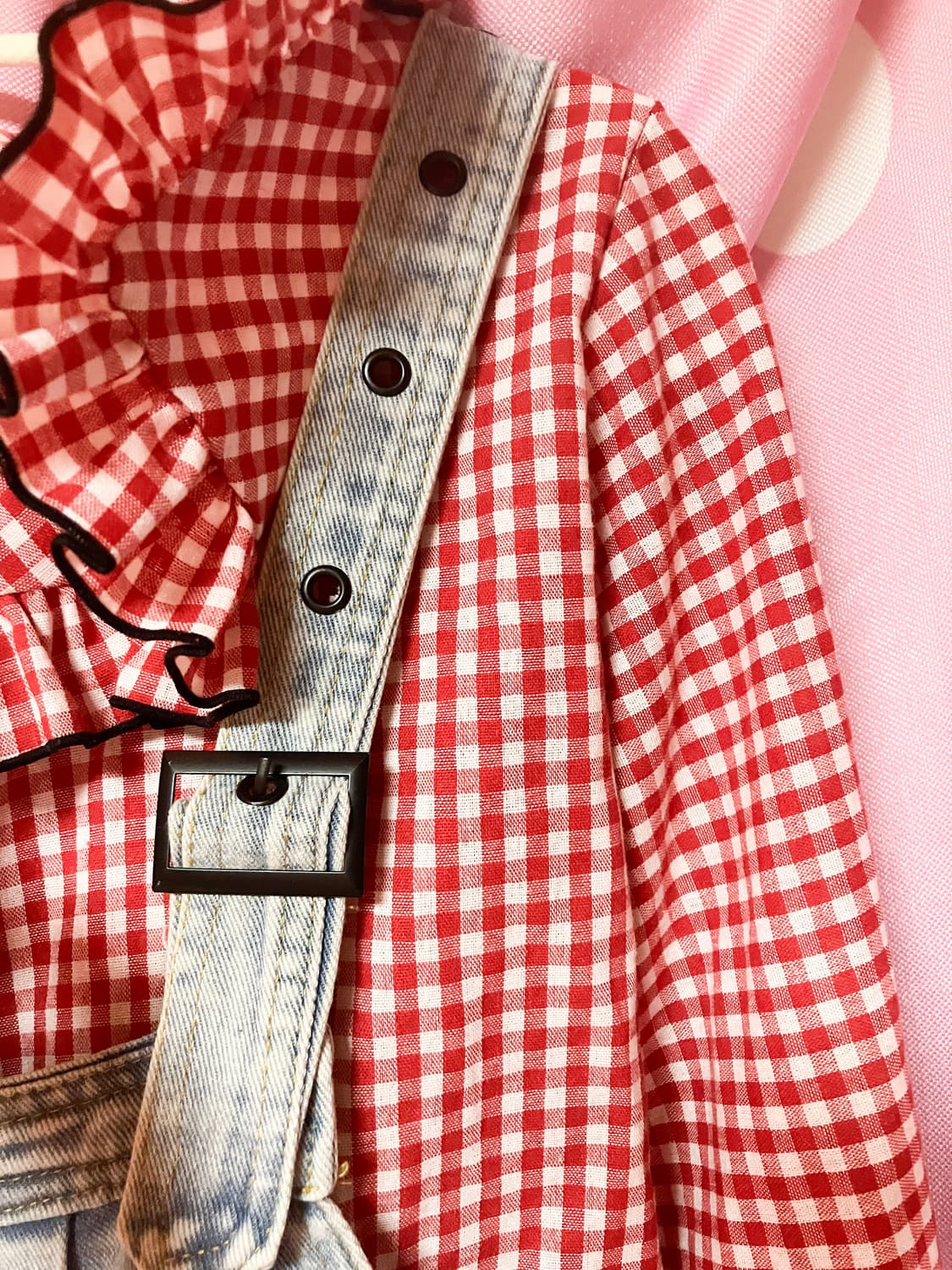 키티 블라우스+데님 오버롤 셋업 상품이미지4