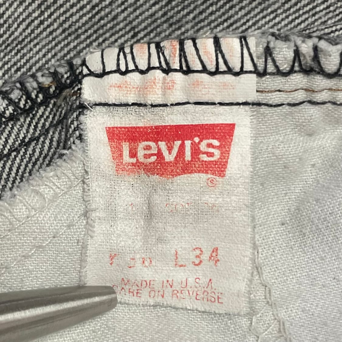 80s 미제 리바이스 505 흑청 블랙 일자 데님 청바지 36(34) 상품이미지6