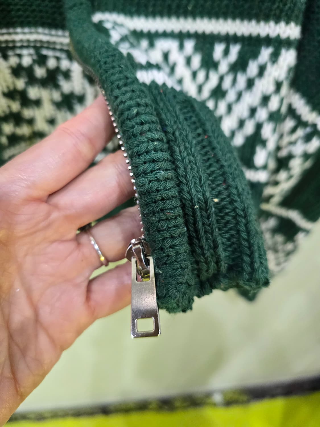 사슴 패턴 니트 가디건 그린 상품이미지6