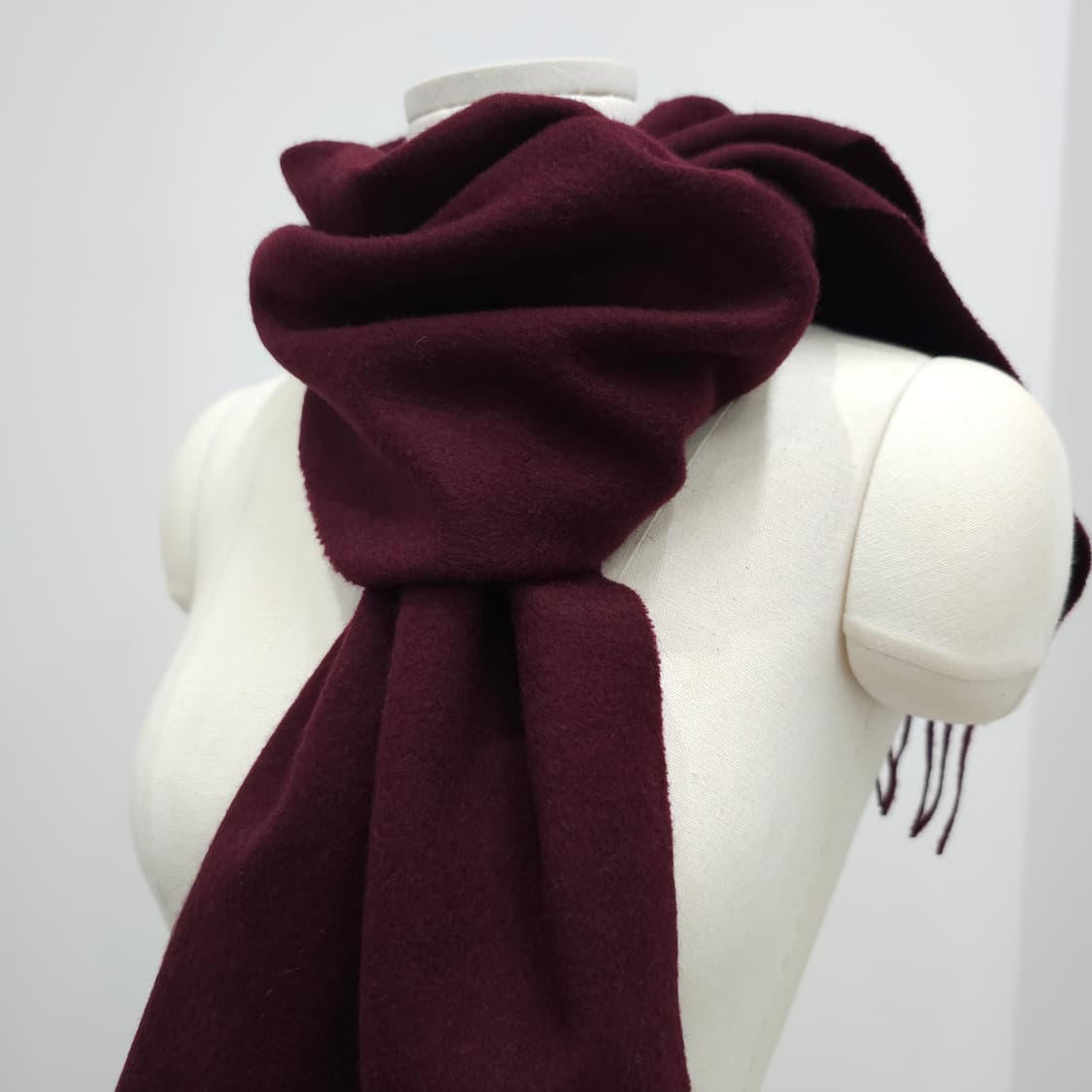 캐시미어 100% 버건디 머플러 남녀공용 상품이미지4