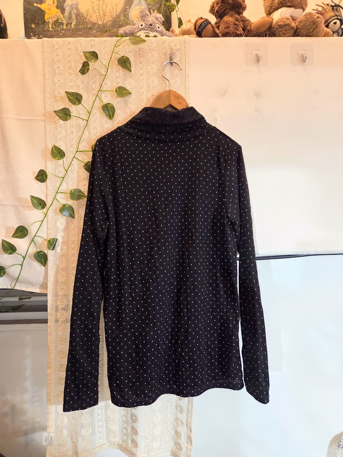 도트 레이스 목폴라 슬리브 상품이미지4