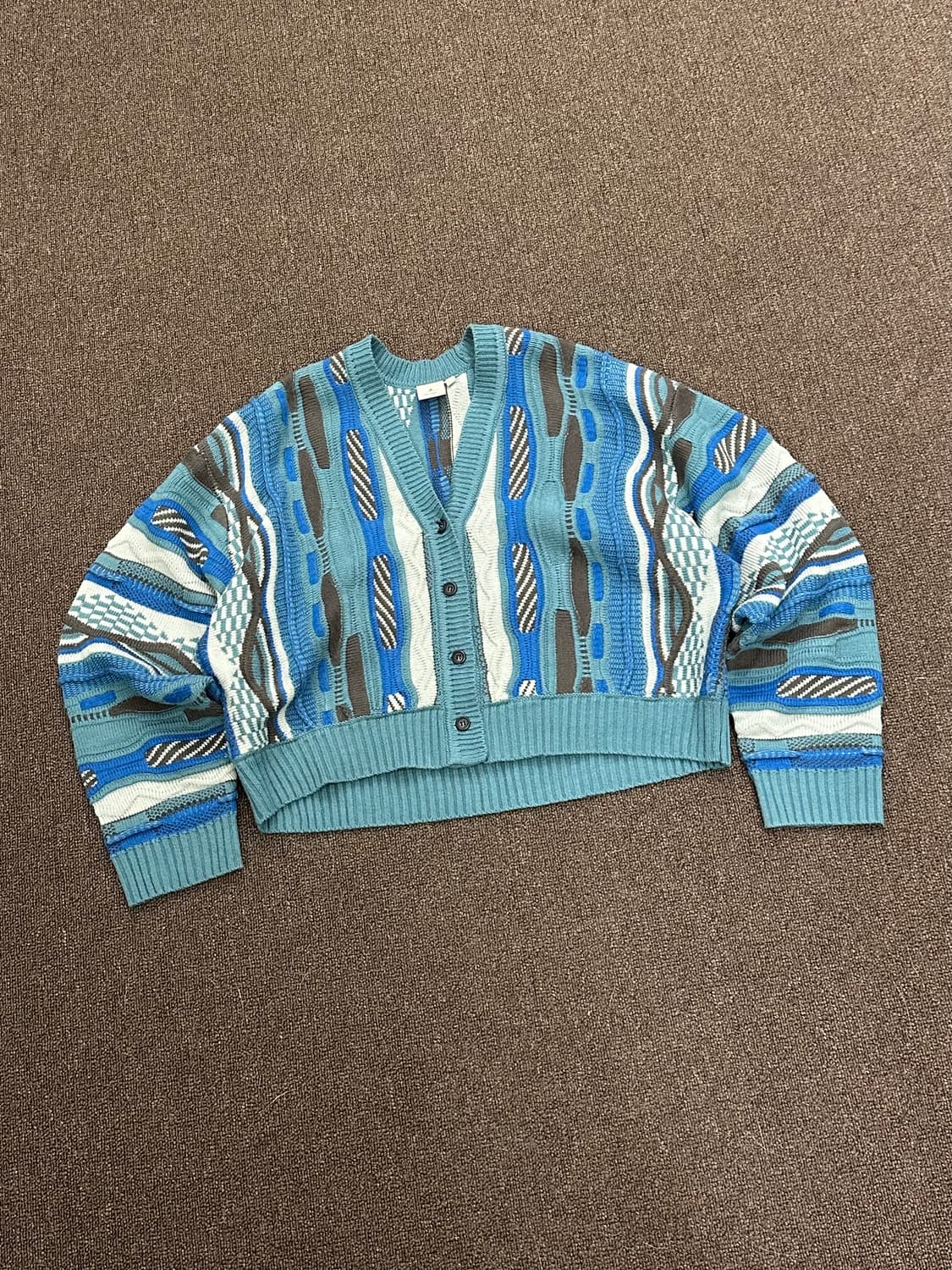 Short)niko and 빈티지 여성 크롭 패턴 니트 가디건 상품이미지1