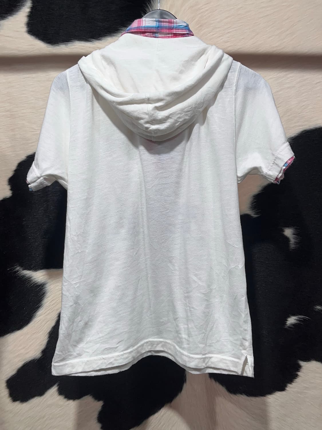 카라 셔츠 레이어드 반팔 후드 상품이미지6