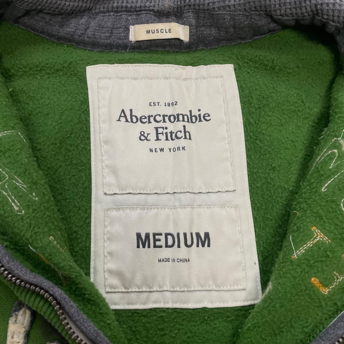 아베크롬비 스펠 로고 후드집업 그린 상품이미지4