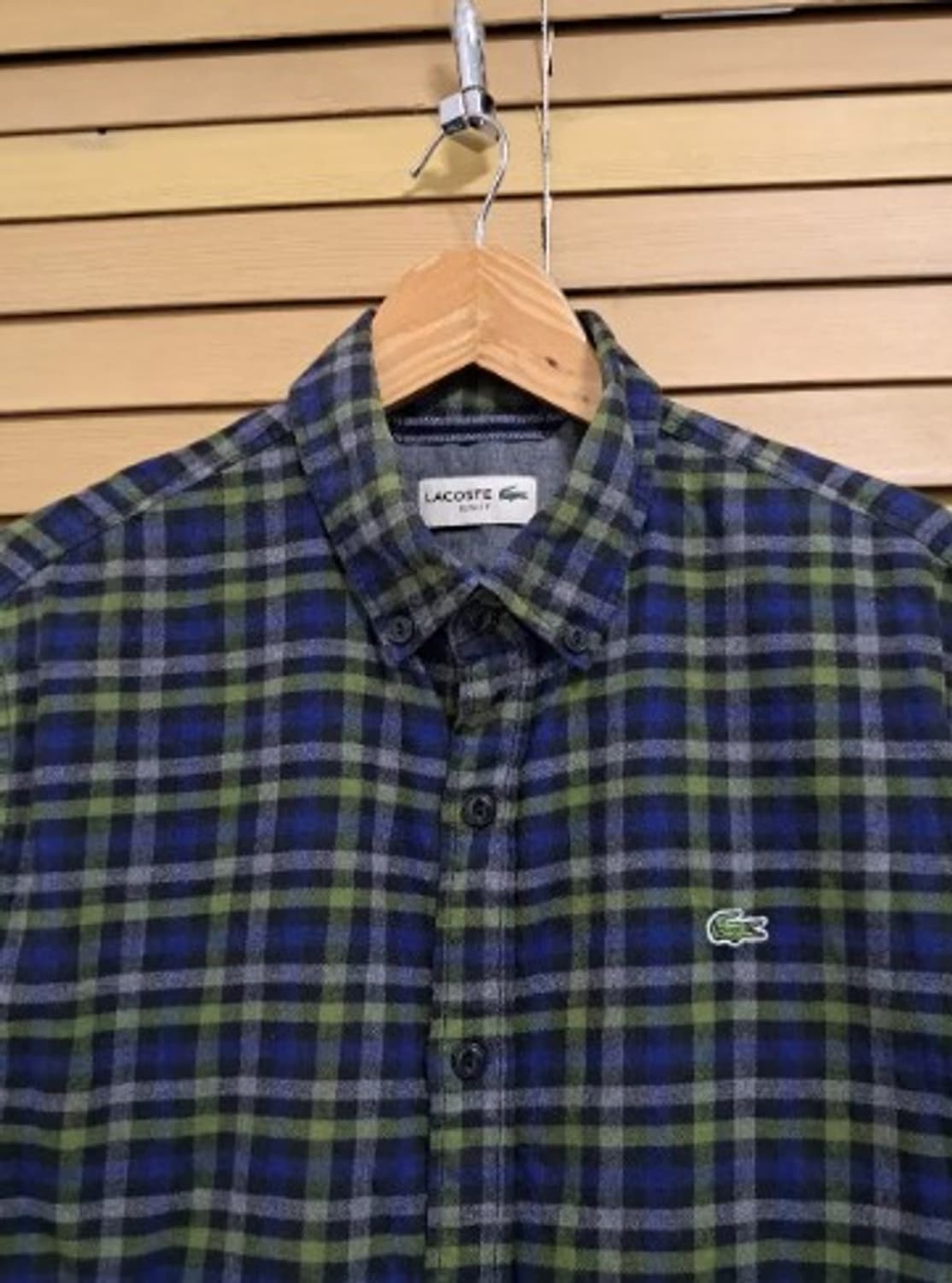 라코스테 남성코튼체크남방 슬림핏 40사이즈 M사이즈 상품이미지1