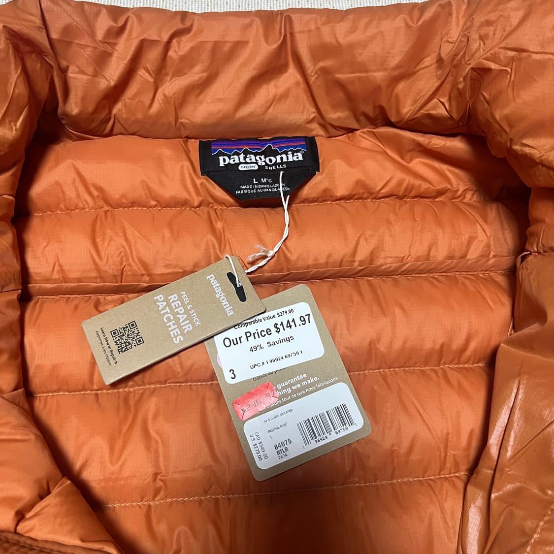 새제품 파타고니아 다운스웨터 자켓 레드테일 러스트 L 상품이미지4