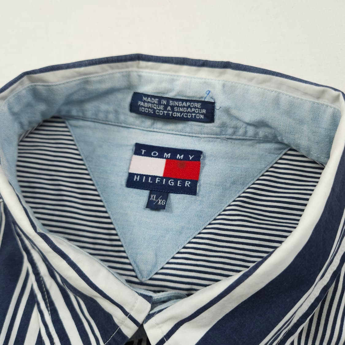 2XL(110) 타미 힐피거 언밸런스 스트라이프셔츠 상품이미지4