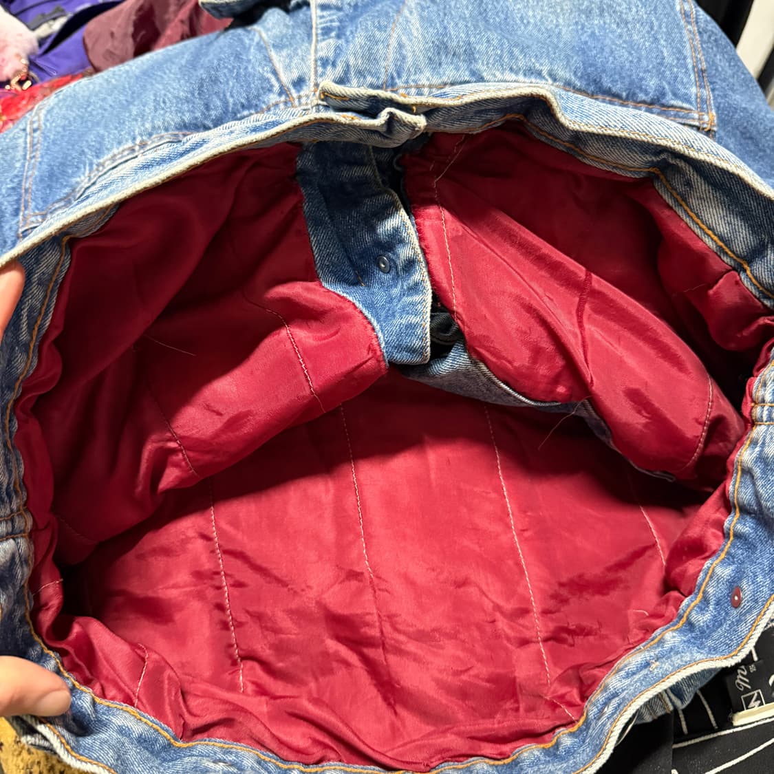 VTG 빈티지 패치 디테일 워싱 봄버 데님 트러커 자켓 상품이미지6