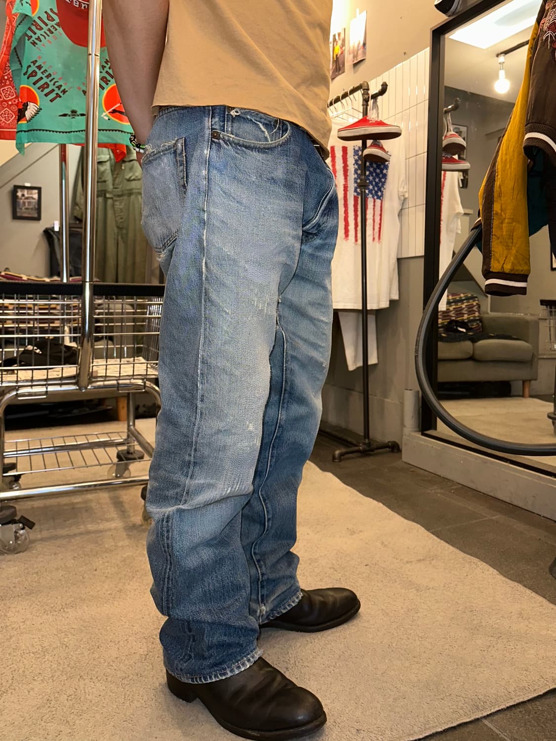 Denime repair detail denim washed pants 상품이미지3