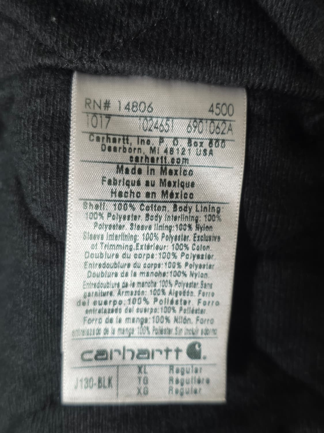 칼하트 엑티브 자켓  j130 XL 데드스탁급 상품이미지4