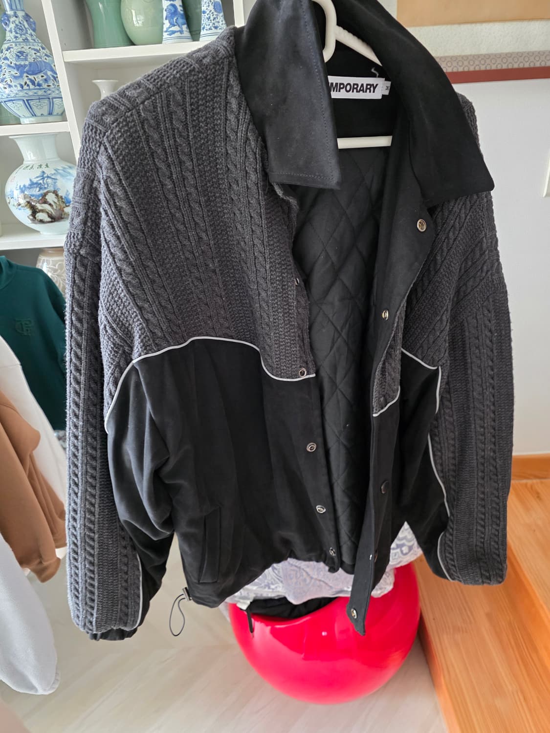 알에스에스씨(RSSC) 니트 스웨이드 바시티 자켓 M사이즈 상품이미지1